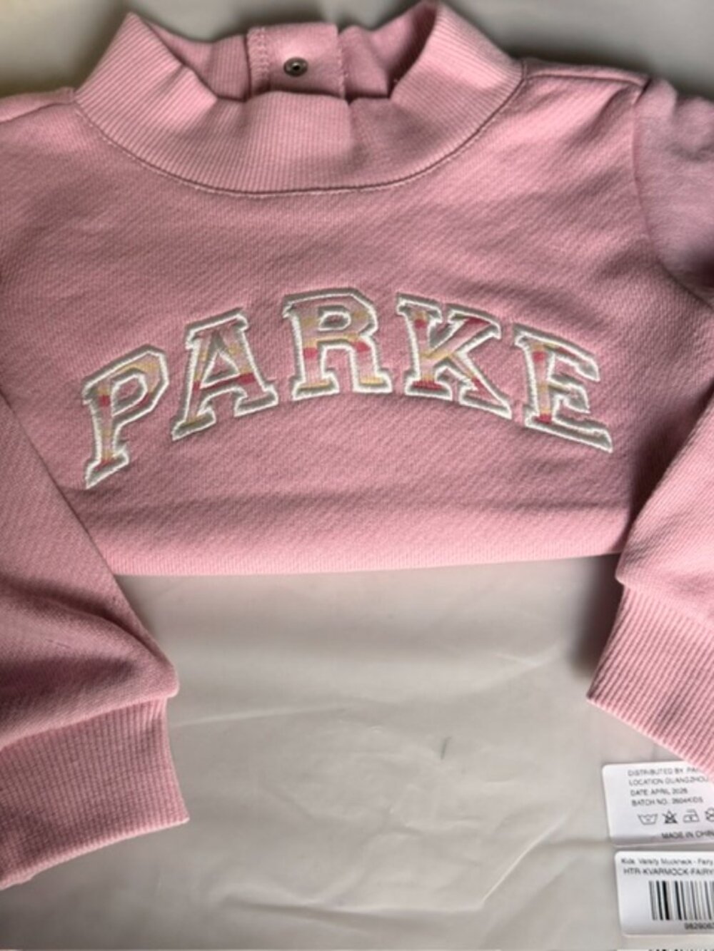 NWT Parke Sweetpea Kids Baby Varsity Mockneck 6-12M Heritage It's a Girl - Picture 10 of 10